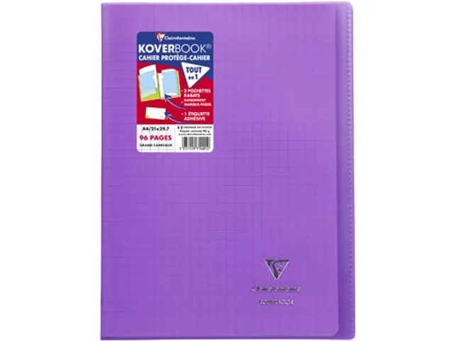 Schrift Koverbook A4 48 vel Seyès, kaft in PP assorti transparant