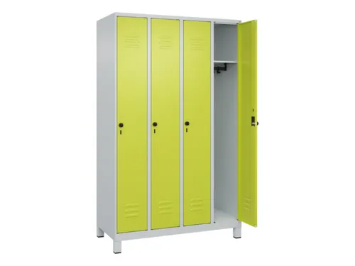 locker,HxBxD 1950x1200x500mm,4vak,vak B 300mm,draaigrendel,voeten