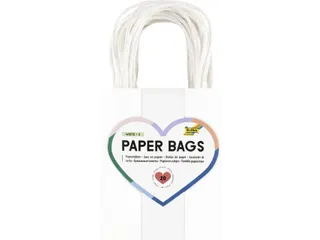 Tas met handvat Folia kraftpapier 110gr 12x15x5.5cm 20 stuks wit - 1