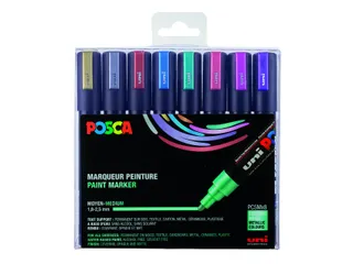 Verfstift Posca PC5M Medium Punt 1,8-2,5mm 8st metallic kleuren - 1