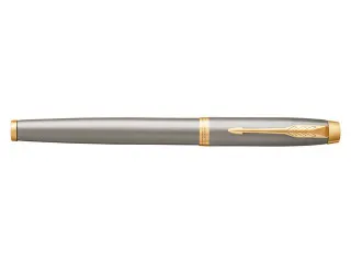 Vulpen Parker IM Brushed Metal GT Finish Medium Blauwe inkt - 3