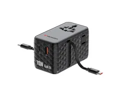 30186 VERBATIM Charge 'n' Travel 70W C2 Reislader universeel zwart