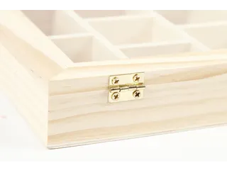 Kist Creativ Company 15.5x20.5x3.5cm Glazen deksel 10 vakken - 6
