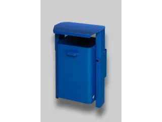 Afvalbak 40 Liter Wand/Paal Dak Blauw - 1