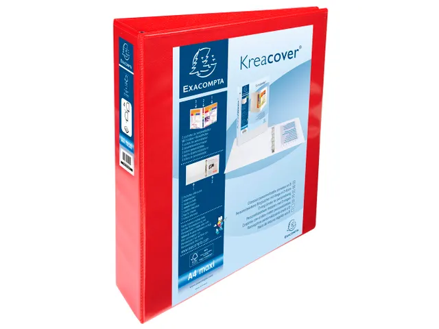 Ringmap Pp Personaliseerbaar Kreacover 4D-Ringen 40mm A4 Maxi Rood