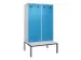 locker met bank,voor scheiding van kleding,HxBxD 2120x1200x815mm,4vak
