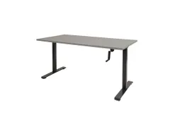 Slinger Bureau Zit-sta Zwart Poot 160x80cm Blad Licht Grijs