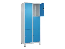 lockerkast,HxBxD 1950x800x500mm,2x3vakken,vak B 400mm,cil.-slot,voeten