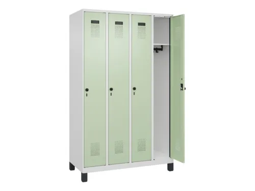 locker,HxBxD 1950x1200x500mm,4vak,vak B 300mm,draaigrendel,voeten