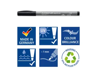 Fijnschrijver Staedtler PigmentArts Intens zwart - 6