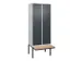 locker voor scheiding van kleding,HxBxD 2120x800x815mm,2vak