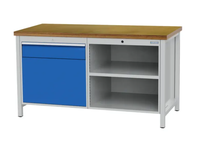 werkbank,HxBxD 860x1500x750mm,onderstel RAL7040,fronten RAL7040
