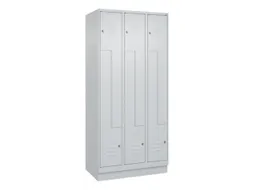 Z-garderobekast,HxBxD 1950x900x500mm,vak B 150/300mm,cil.-slot,sokkel