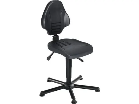 Werkplaatsstoel,standaardzitting zwart,PU-schuim