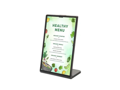 Menustandaard Scritto L-stand Zwart A6