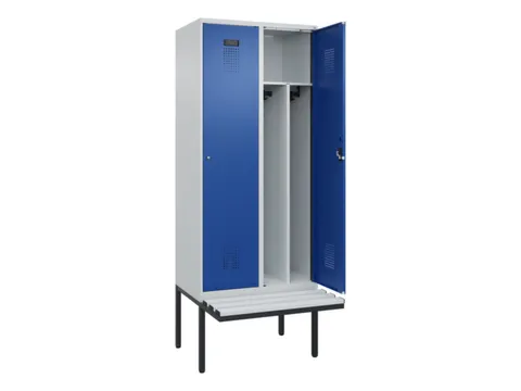locker met bank,voor scheiding van kleding,HxBxD 2120x800x815mm,2vak