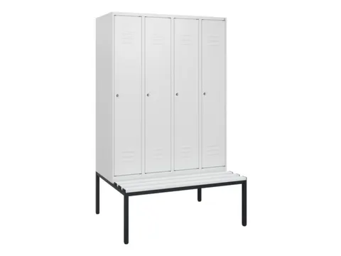 locker met bank,HxBxD 1950x1200x815mm,4vak,vak B 300mm,cil.-slot