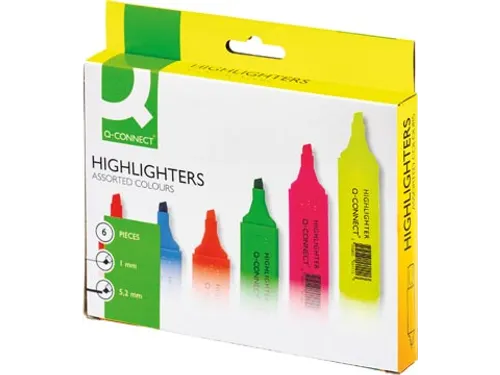 Markeerstift Schuine Punt Assorti 6 Stuks