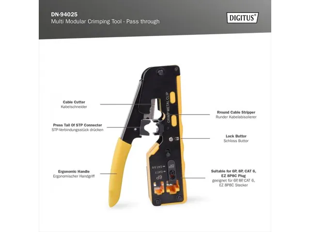Multi-modulaire Krimptang voor doorvoerconnectoren