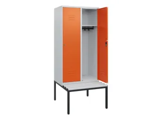 locker met bank,HxBxD 1950x800x815mm,2vak,vak B 400mm,cil.-slot - 2