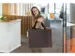 Bureau Tas Hybride werken Bicolor M bruin/beige M 360x280x150mm
