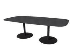 Linesto vergadertafel 240x120 deens ovaal houtprint schaduw 25mm zwart