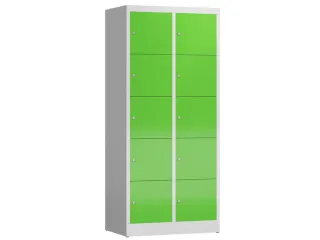 lockerkast,HxBxD 1800x800x500mm,2x5vakken,cil.-slot,romp RAL7035 - 2