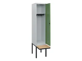 locker met bank,HxBxD 1950x400x815mm,1vak,vak B 400mm,cil.-slot - 2