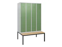 locker met bank,HxBxD 1950x1200x815mm,4vak,vak B 300mm,cil.-slot