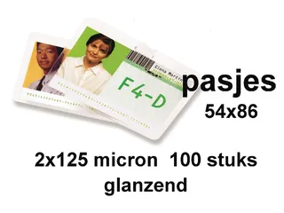 Lamineerhoes Gbc Creditcard 54x86mm 125 Micron glanzend - 2