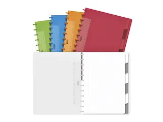 Schrift Adoc A4 ruit 5x5mm 144 pagina's 90gr met 6 tabbladen assorti - 1