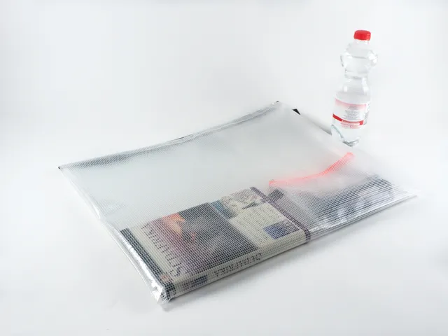 Trousse Foldersys A3 PVC transparent avec fermeture éclair grise