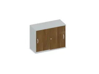 Schuifdeurkast 770x1000x430mm Romp Lichtgrijs Decor Front Noten - 1