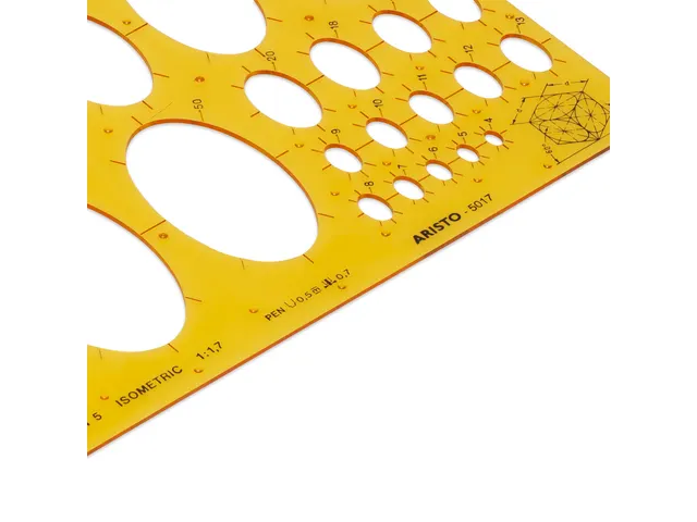 Gabarit ellipse Aristo 260x125x1mm 25 cercles