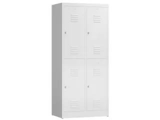 Dubbeldekse garderobekast 1800x800x500mm 2x2vak 400mm RAL9003 - 1