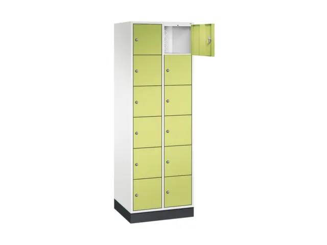 lockerkast,HxBxD 1950x620x500mm,2x6vakken,cil.-slot,sokkel