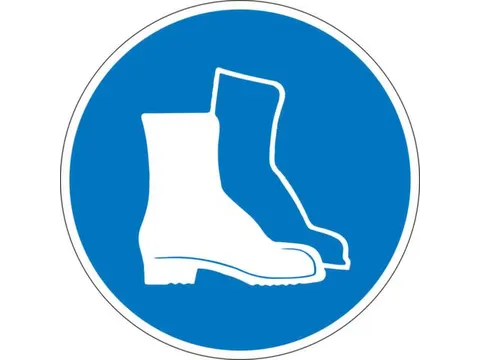 gebodsbord,voetbescherming dragen,sticker,folie,Ø 100mm