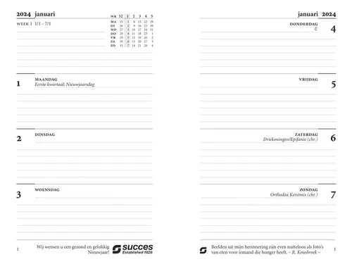 Agendavulling 2027 Succes Mini 7dagen/2pagina's