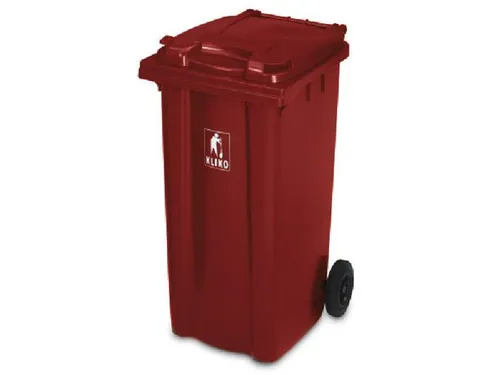 Vuilcontainer PE 240 liter HxBxD 1100x580x740mm met wielen rood