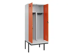 PBM-locker met bank,HxBxD 2120x800x815mm,2vak,vak B 400mm,draaigrendel