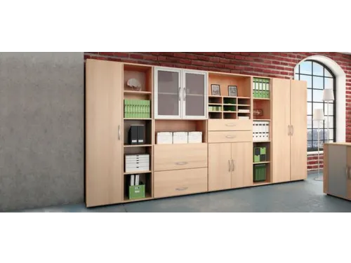 kantoorkast met openslaande deuren HxBxD 752x800x420mm hout beuken