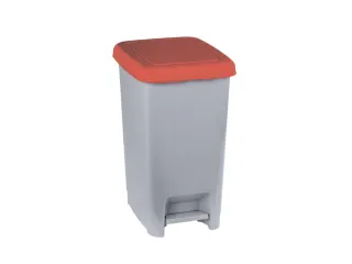 Slim,pedaalemmer 60L grijs/rood - 1