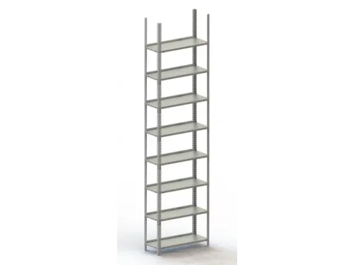 Schroefstelling Basisveld Ral7035 2500x754x304mm 8legborden 95kg