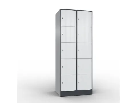 lockerkast cil.slot 1950x770x640mm 2x5 vakken RAL7021 front RAL7035
