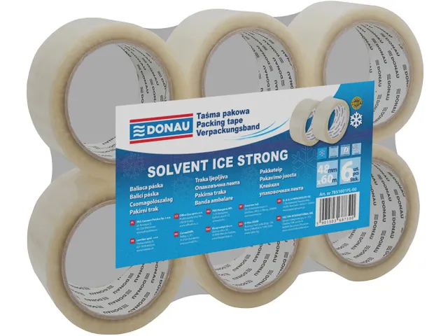 Donau Solvent verpakkingstape PP 48mmx60m 42 micron transparant