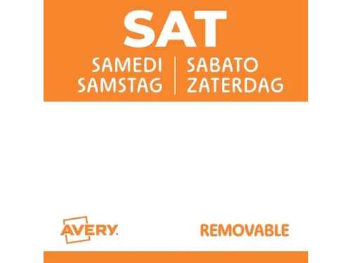 Etiket Avery HACCP zaterdag oranje 25x25mm 1000 stuks