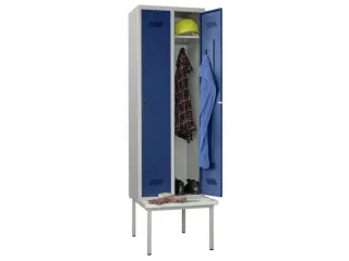 locker met bank,HxBxD 2150x800x500mm,2vak,RAL7035,front RAL5010 - 1