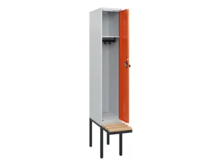 locker met bank,HxBxD 1950x300x815mm,1vak,vak B 300mm,draaigrendel - 1
