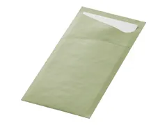 Duni Bestekzakje 8,5x19cm Groen met wit servet 500 Stuks