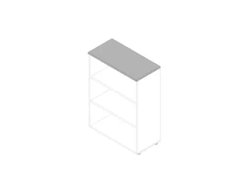 kantoorstelling HxBxD 1232x900x450mm 3 OH 2xhouten vloer wit grijs - 1